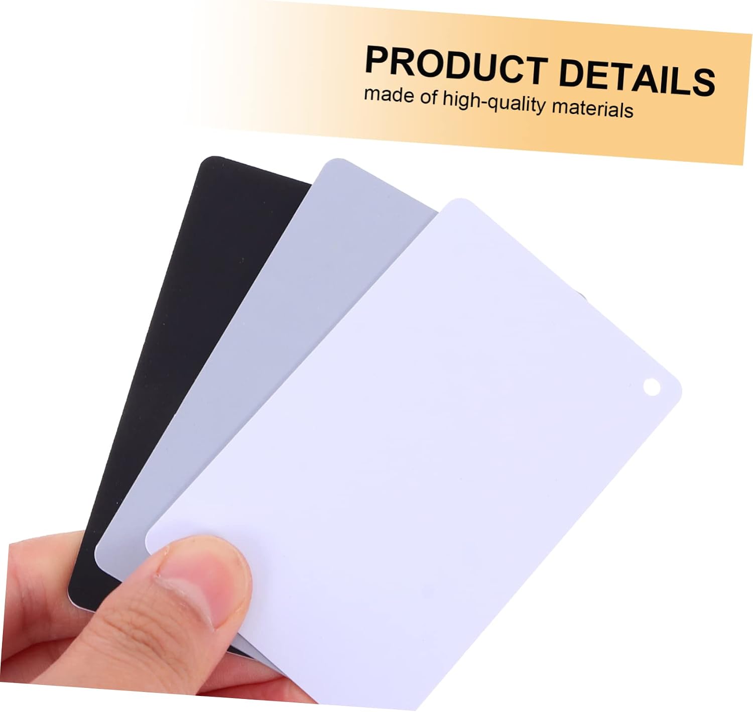 9pieces Exposure Photography Cards with Lanyard White Grey Cards for Accurate Color Calibration Portable Water-Resistant for DSLR Video Use