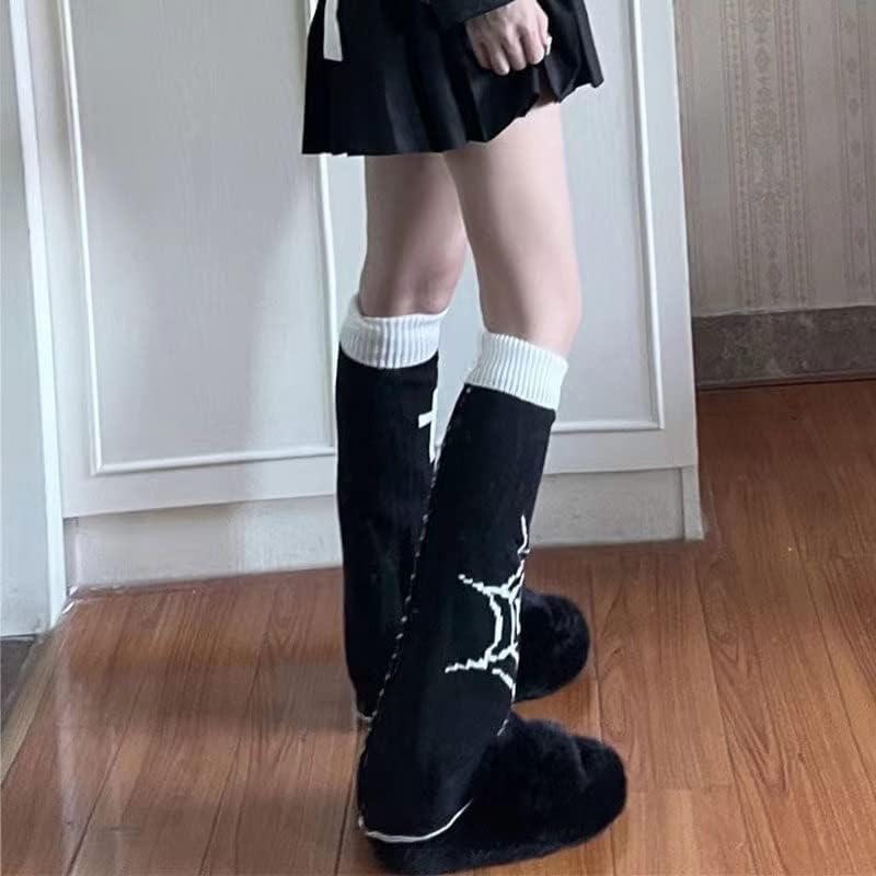 Miniatura 4 de Grunge Trendy Women's Long Socks Spider Wed Graphic Leg Warmers Y2k Punk Knit Stockings Gothic Hippie Winter Cuffs