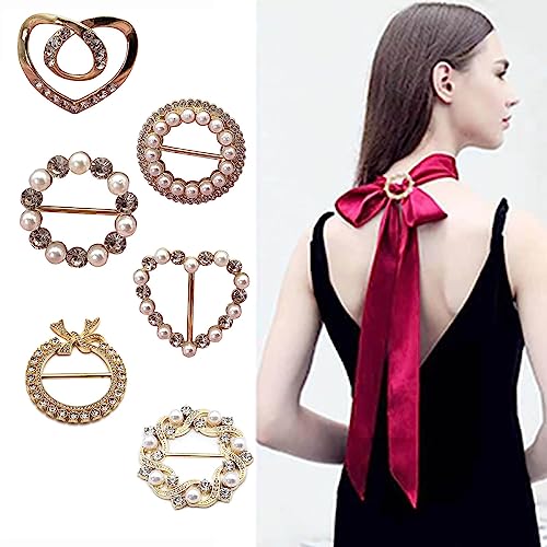 Image of Scarf rings Clip Slide Shirt Twist-Knot Clip Buckles Circle Clothing Wrap Holder T-Shirt Tie Clips for Women Girl
