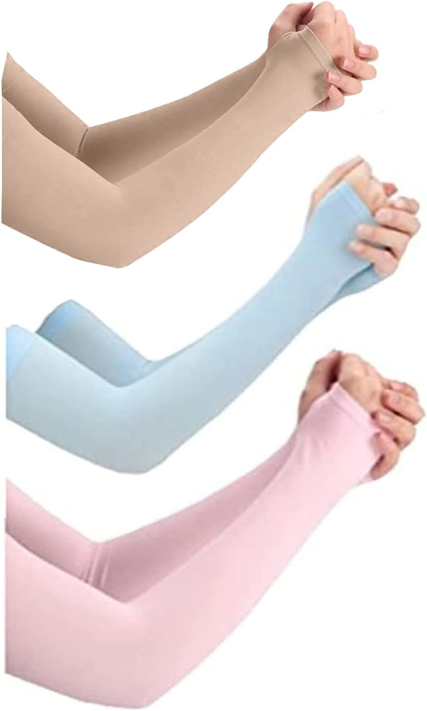 Unisex Full Arm Fingerless Sleeves Gloves for UV, Dust, Summer, UV Sun Protection Arm Sleeves for Men & Women, Protection Arm Sleeves