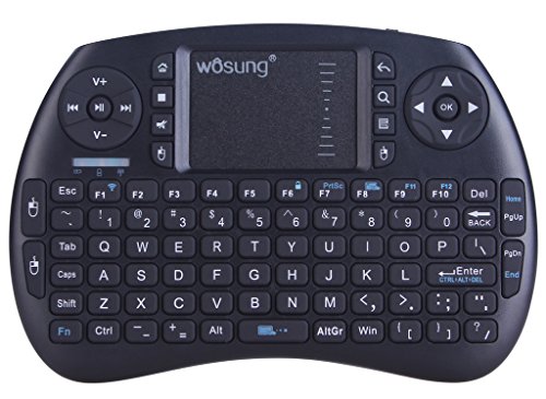WOSUNG Wireless Mini Keyboard with Mouse Combo Work for Android TV Box / Raspberry Pi 3 / HTPC To Type / Search K8 (Black)
