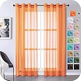 DESIGN MODERNE : Souple et léger, ce rideau voilage avec effet lin avec couleur pure peut embellir la maison et protèger votre espace privé en même temps. Décoration intérieure magnifique pour les petites fenêtres, le salon, la chambre adulte, la salle à manger, la cuisine moderne, etc.