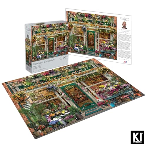 1000 Piece Puzzle for Adults Garry Walton Storefronts Florist The Secret Garden Challenging Colorful Jigsaw 27x20 by PLAYVIEW - Used condition - Image 2