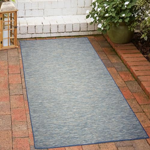 CARPETIA Teppich für Innen- und Außenbereich Terrasse Balkon Veranda Läufer beidseitige verwendbarkeit wetterbeständig Sisaloptik einfarbig in blau, 60 x 100 cm CARPETIA Teppich für Innen- und Außenbereich Terrasse Balkon Veranda Läufer beidseitige verwendbarkeit wetterbeständig Sisaloptik einfarbig in blau, 60 x 100 cm
