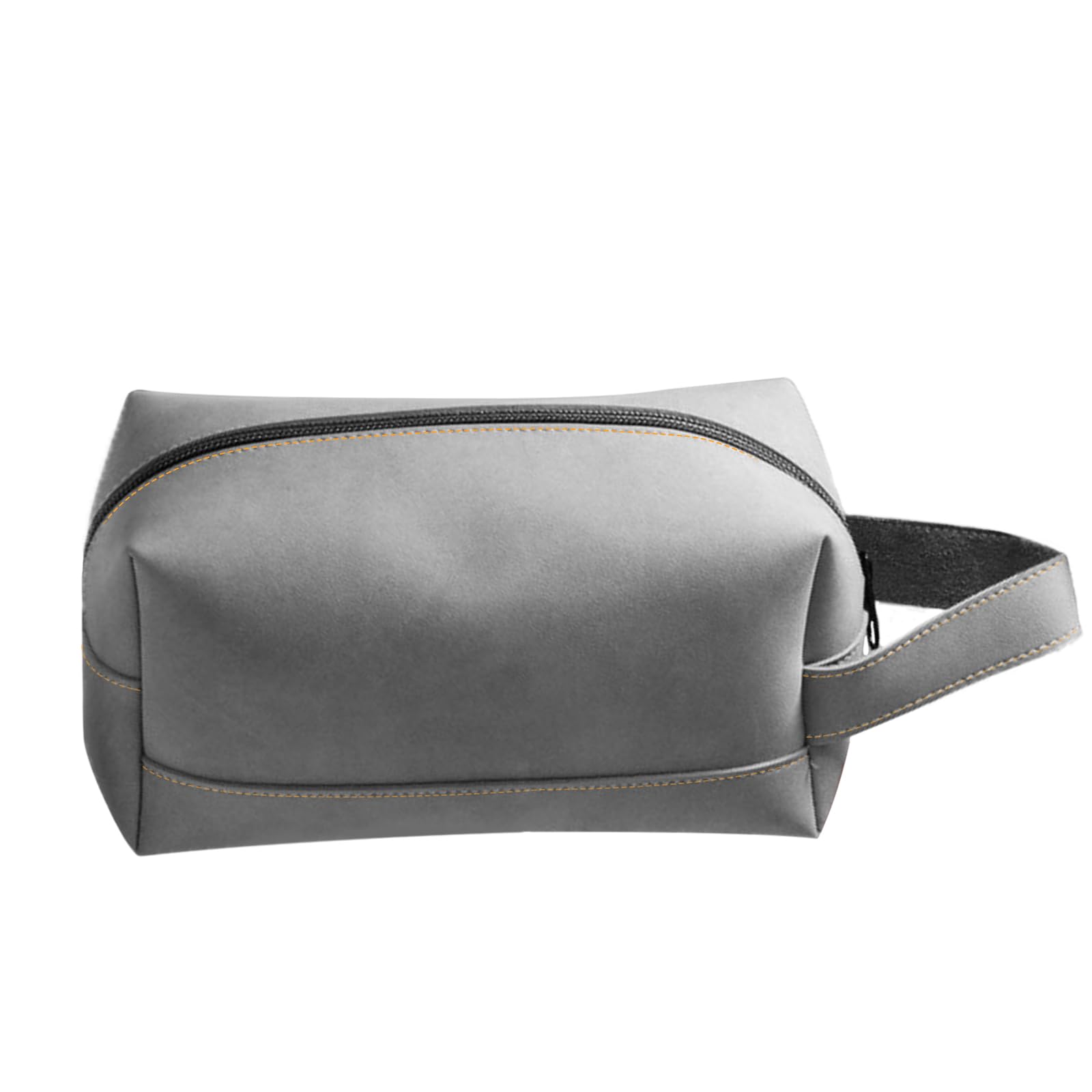 NeuWee Neceser de Viaje de Piel, Bolsa de Aseo para Hombre y Mujer, Neceser Maquillaje Impermeable, Neceser Pequeño Hombre, Organizador de Viaje (Gris)