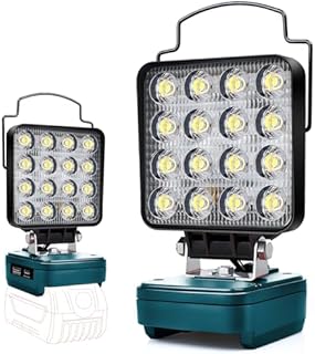 Cordless LED Work Light for Bosch 18v Battery,Battery Powered Flood Lights for Bosch Light 48W Compact Lighting,Portable Spotlight with Type C & USB Charge (No Battery)