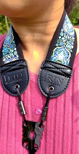 lightstar Embroidery Saxophone Neck Strap - (Comfort, Breathable, Metal Swivel Snap Hook) Sax Neck Strap for Alto Tenor (Blue totem) - Thumbnail 4