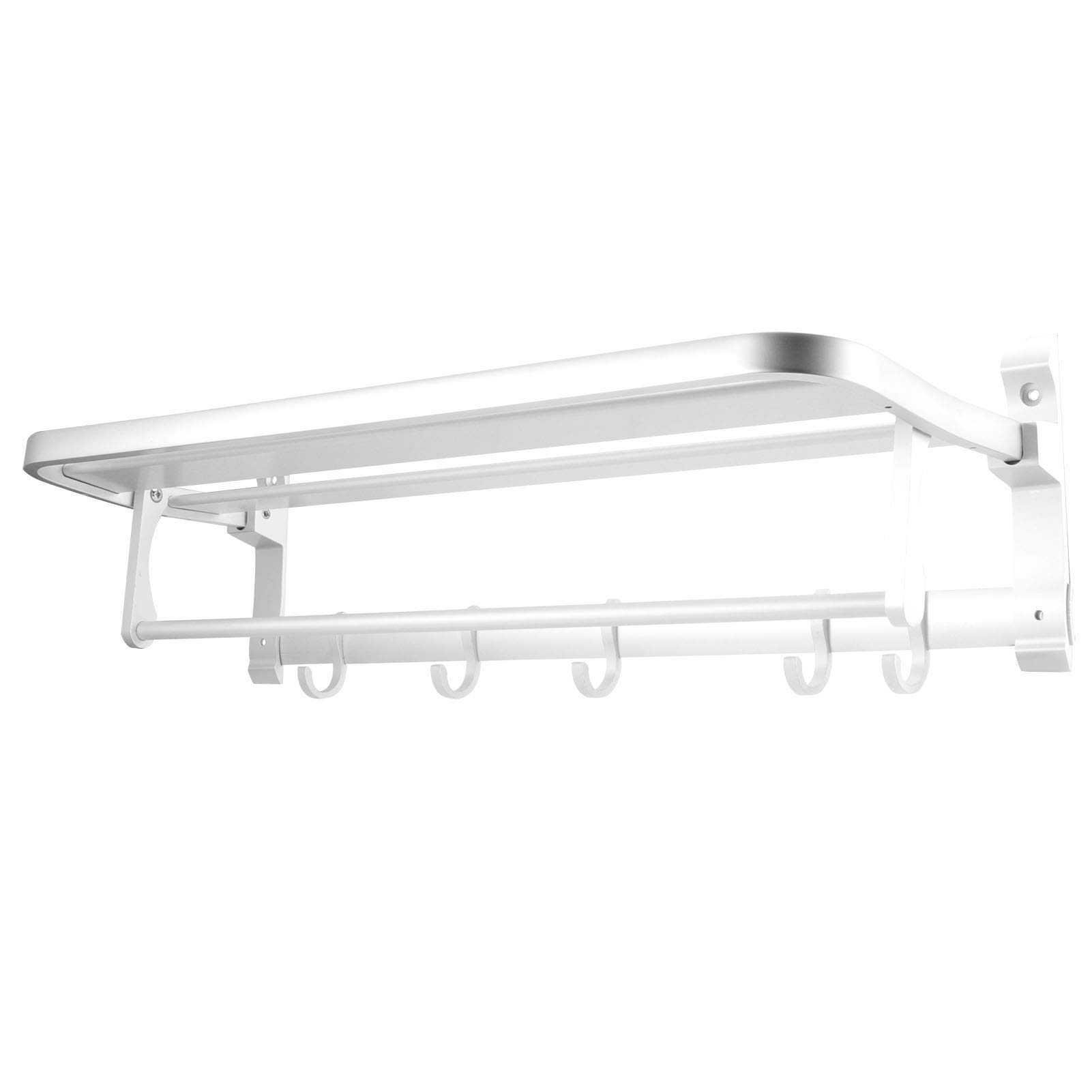 Fafeicy Półka do Przechowywania White Space Aluminiowy Składany Wieszak na Ręczniki z Ukrytymi śrubami Montażowymi Składany Wieszak na Ręczniki do łazienki Toaleta Organizer ścienny Kąpielowe