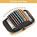 WOZEAH Small Women RFID Wallet Credit Card Holder, Accordion Wallet Leather Zipper Card Case（Yellow）