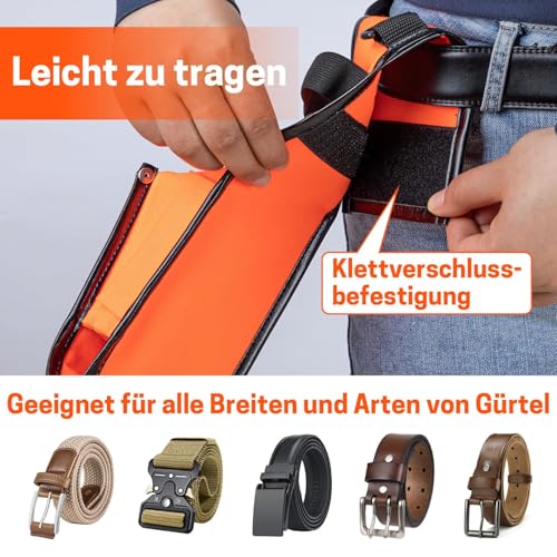 YARDMARIS Keiltasche Forst & Fällkeil Tasche – Robuste Holzfällertasche mit verstellbarem Gürtel für Alu- und Kunststoffkeile – Praktisches Forst Zubehör zum Fällen von Bäumen(Orange)