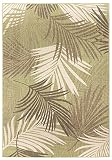 GAD Great American Distributors Yarpeq Premium Tropical Palm Tree Leaves 5x8 Indoor Outdoor Area Rug