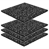 KaRaDaStyle ゴムマット ジムマット 25mm 防音 防振 床 ホームジム 筋トレ ダンベル トレーニング 衝撃吸収 ラバー gym mat 50角 (4枚セット/ホワイト)