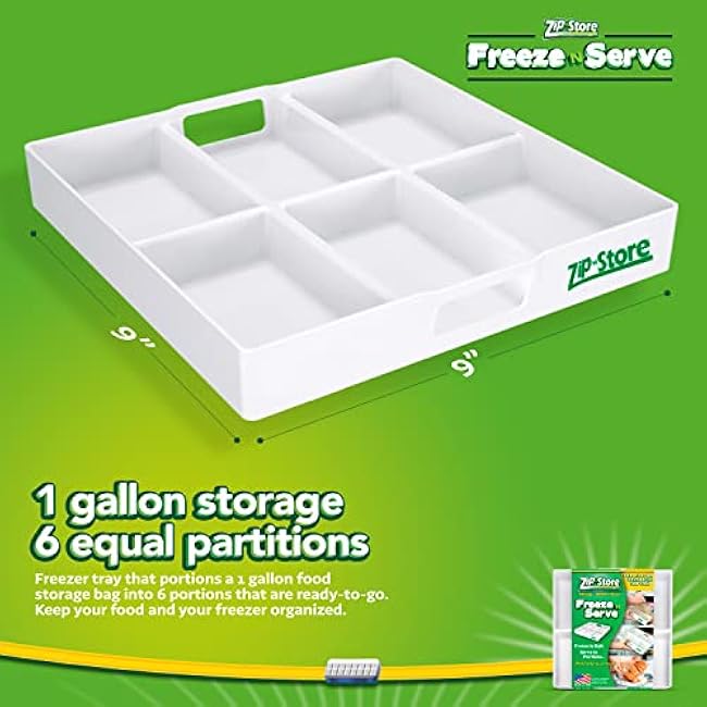 Freeze n Serve - Organize Your Freezer - Freeze In Bulk, Serve In Portions, Perfect For Meal Prep + Portion Control + Organization, Freeze Leftovers, Like An Icecube Tray For Food