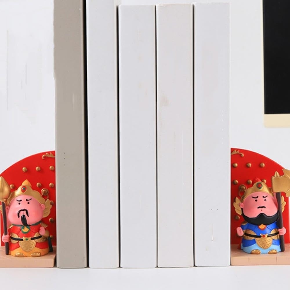 Bookend Support Cute Office Bookends, Chinese Desktop Decorative for Shelves Bookends