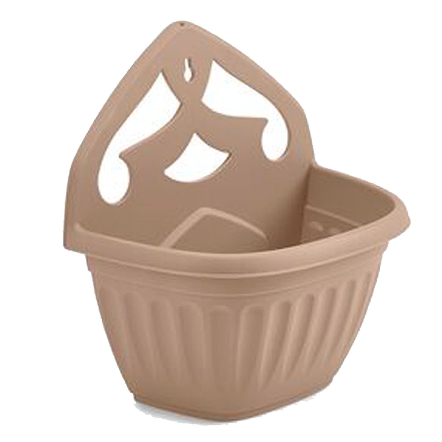 ZARVICZONIA Planters Pots - Wall Mounted for Plants and Flowers (Pack of 1, 2, 3, 4, 5) (Taupe 1 Pc)