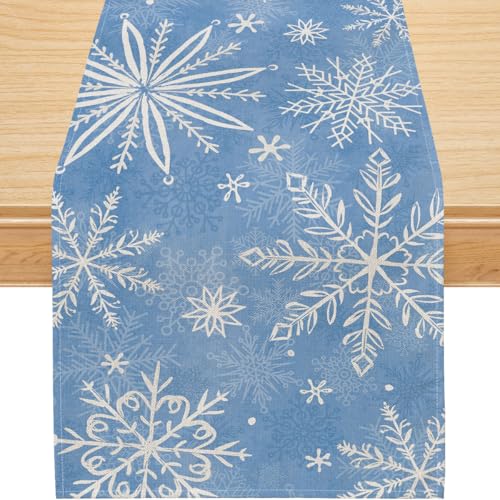 Siilues 220 GSM Merry Christmas Table Runner 13x120 Inch Home Party Decor
