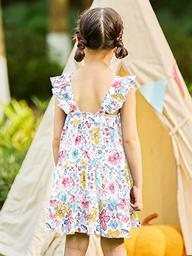 Image of Vieille Toddler Girls Summer Dress Ruffle Casual Beach Sundress 2-8 Years