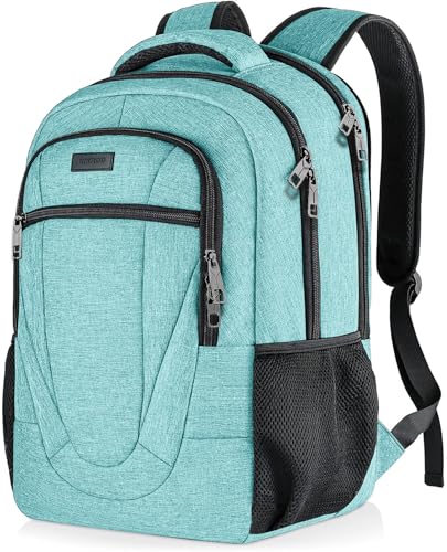 BIKROD Teal Backpack for Women and Men, Extra Large School Backpacks for Teens, Water Resistant Back Pack with USB Charging Port Fits 17 Inch Laptop, Business Anti Theft Durable Computer Bag Gifts