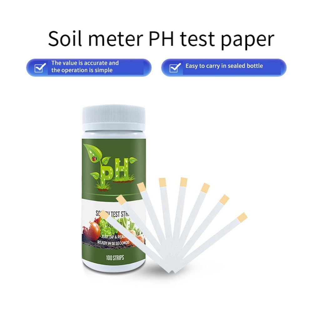 Kit Di Test PH Del Terreno – 100 Strisce Reattive (Gamma 3.5-9) Per Giardino, Orto, Prato E Piante Da Interno