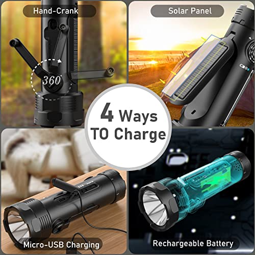 Emergency Weather Radio With 5 Flashlight Modes Raynic 3000 Hand Crank Solar Battery Powerd Noaa Weather Radio With Am/Fm, Sos Alarm, Reading Lamp For Home Outdoor Camping (Black) #TOP4