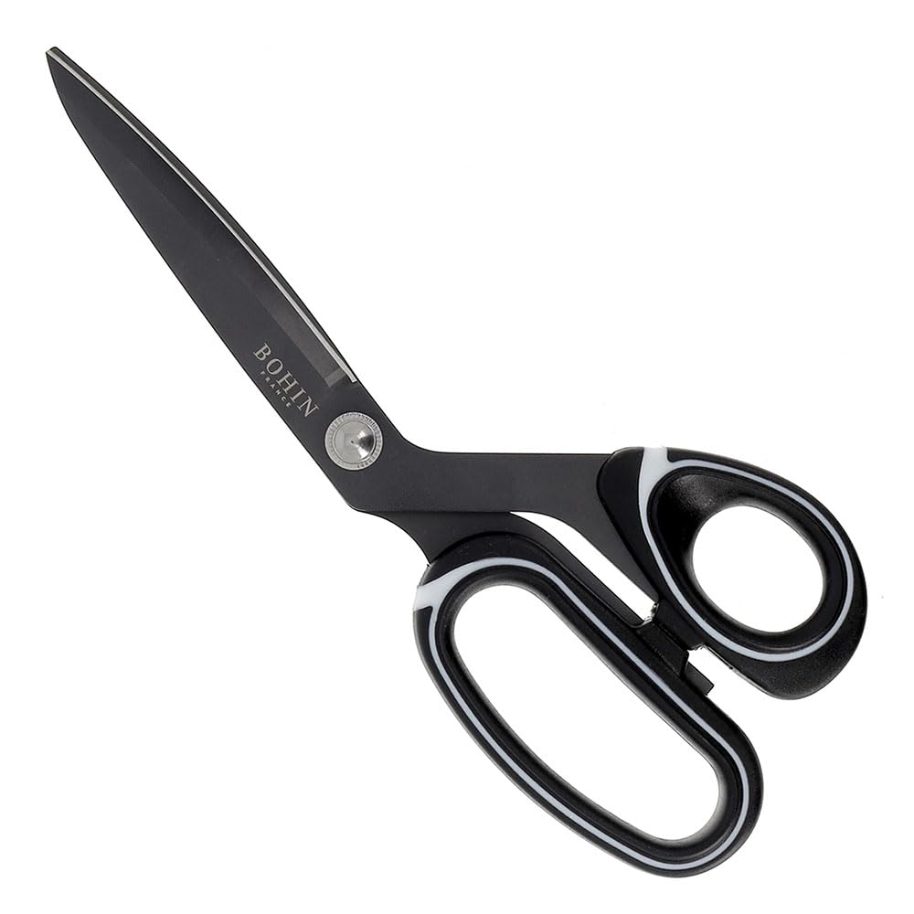 BOHIN France - BOHIN France Stainless Steel Titanium Coated (23cm) Professional Sewing Scissors with Ergonomic Handles - 1 Piece