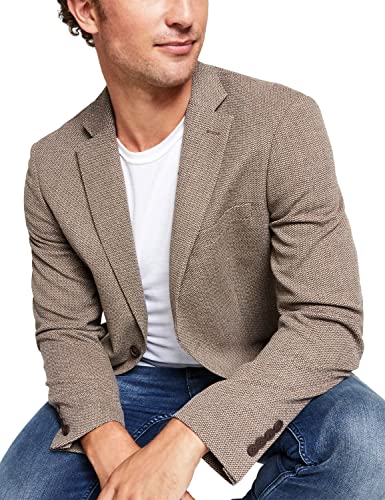 Calvin Klein Mens Textured Collared Sportcoat Brown 40L3