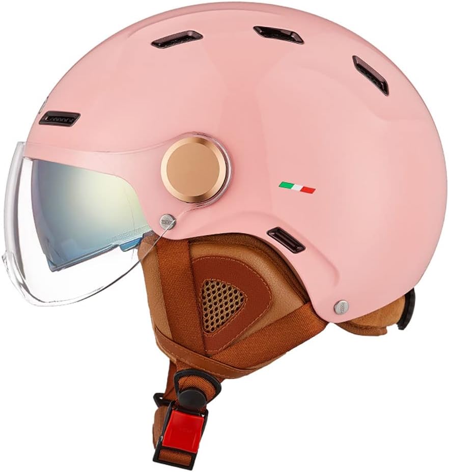 Vintage Simple Style Open Face 3/4 Motorcycle Helmet, Men Women Chopper Moped Scooter Bike Cruiser ATV Sunscreen Moped Helmets with Visor Light Breathable, DOT/ECE Certified