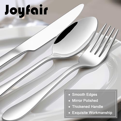 Joyfair 30 Pcs Cutlery Set with Steak Knives, Stainless Steel Flatware Silverware Set for 6 People, Eating Tableware with Fork Knife Spoon for Home/Camping/Party, Mirror Finished & Dishwasher Safe - Image 5