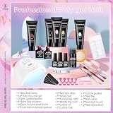 JEWHITENY 14 Colors Poly Gel Nail Kit 27 Colors Gel Nail Polish Kit With U V Light All In One Nail Art Starter Kit Suitable For All Seasons