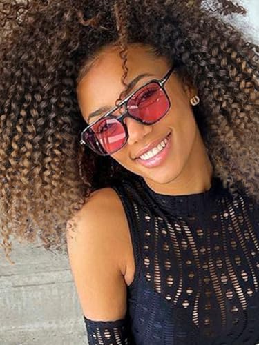 WIGNEE Extensiones de pelo sintético rizado rizado Afro rizado corto Passion Twist resistente al calor (1B/27, paquete de 6)
