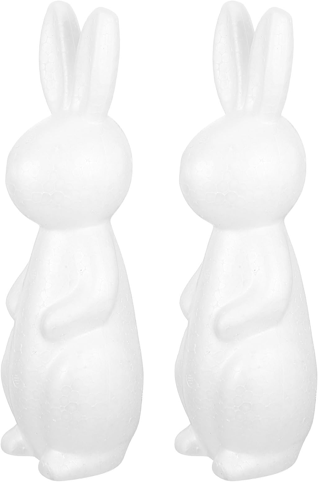DIYEAH 2pcs White Foam Rabbit Shapes, DIY Polystyrene Craft Models for Painting and Decorating, Kids Art Projects, Party Ornaments, Home and Classroom Decor