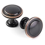 KOOFIZO Round Cabinet Knobs Oil Rubbed Bronze Cabinet Pulls, Dia. 1-1/4 Inch, 30 Pack Bronze Drawer Knobs for Kitchen Cabinets 1960 Drawers Dresser Cupboard Bedroom Bathroom