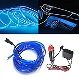 luces de neon para interior de coche 【Duradero y seguro】: alambre de electrodo de baja potencia práctico y seguro, impermeable, sin radiación, suave y ligero, alto brillo y menor consumo de energía, sin deslumbramiento y muy de moda.