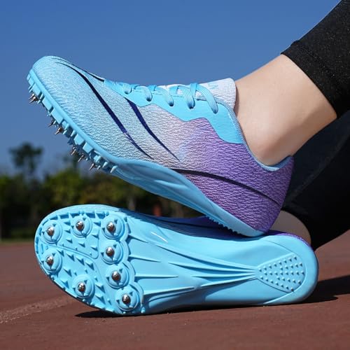 WESHIRUN Tênis de corrida masculino e feminino infantil spikes tênis de corrida para meninos e menin