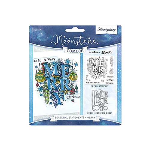 Hunkydory Crafts Moonstone Combos Seasonal Statements - Merry Cutting Dies and Stamp MSTONE450