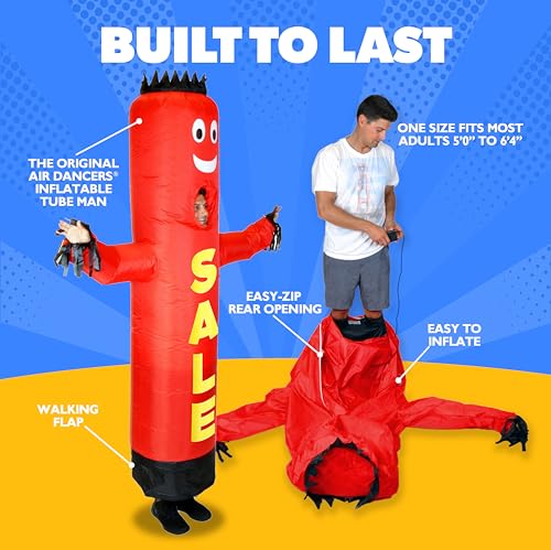 Image of LookOurWay Inflatable Tube Man Costume - Wacky Wavy Arm Guy Funny Inflatable Halloween Costume