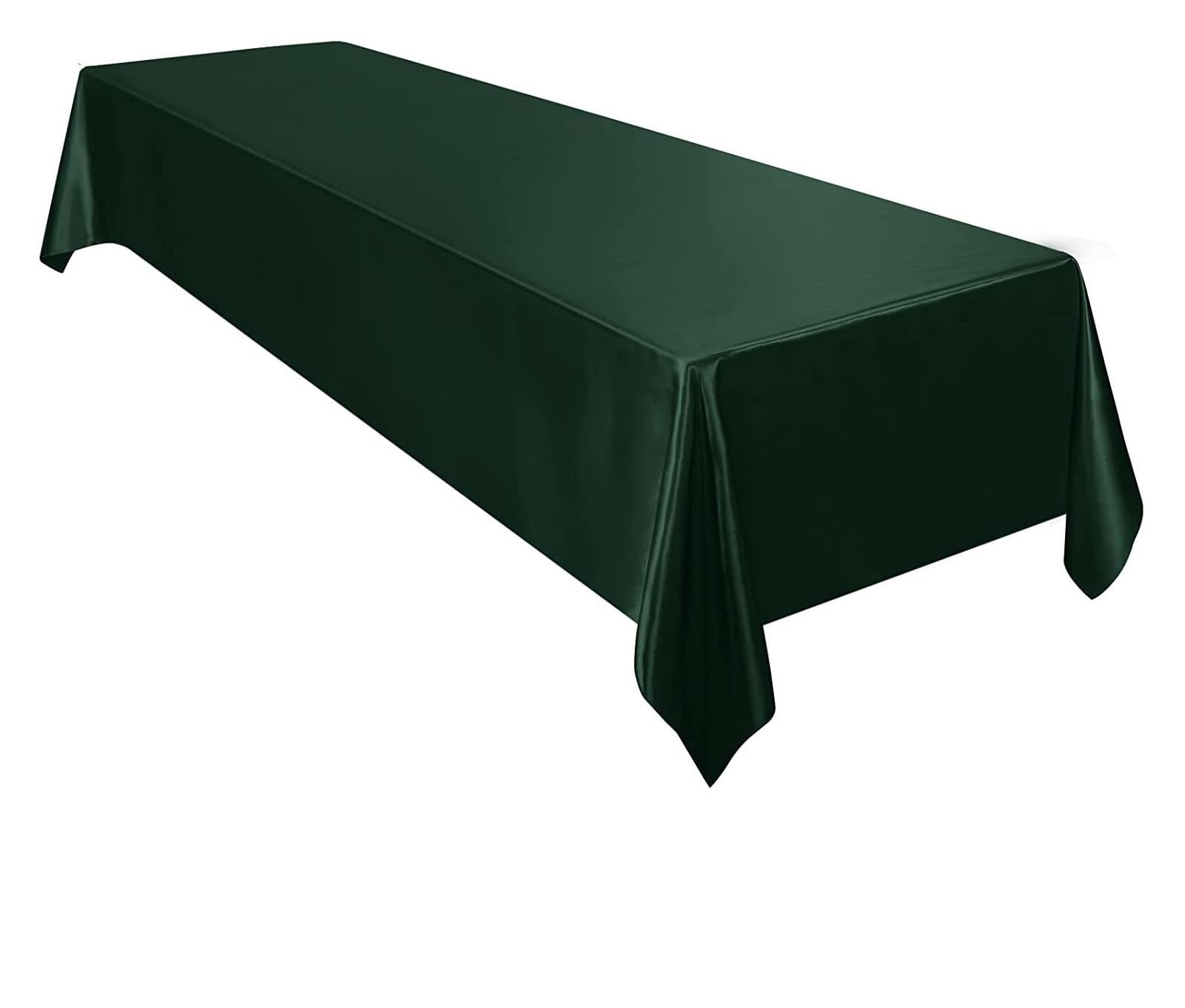 LuMOUzhou Reusable Rectangle Satin Tablecloth Satin Tablecloth Rectangle Multicolor 145x180cm Overlay for Wedding Party(Dark Green)