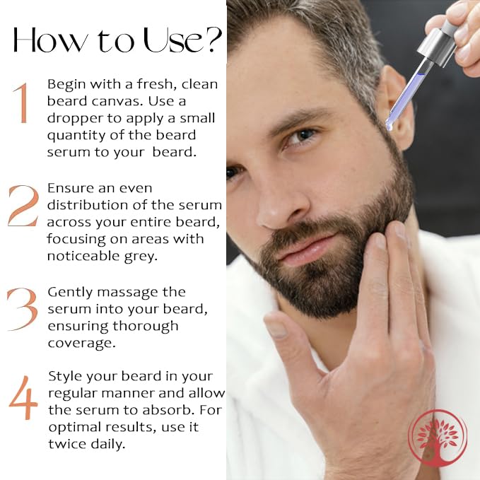 Image of Grey Beard Serum (55 mL) - Helps Restore Natural Black Beard Color & Reduces Greying | 100% Natural Serum for All Beard Types