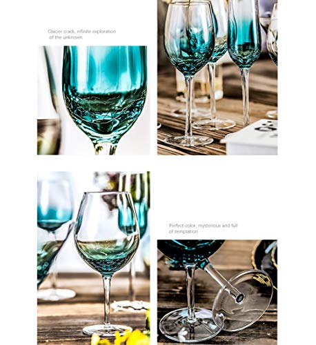 Gradient Blue Crystal Wine Glasses 100% Lead-Free Crystal Ice Cracked Red Wine Glasses Cocktail Glasses Champagne Glasses #TOP3
