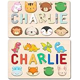Funnli Wooden Personalized Name Puzzle for Kids Toddlers - Custom Name Puzzle Baby Gifts for Kids -