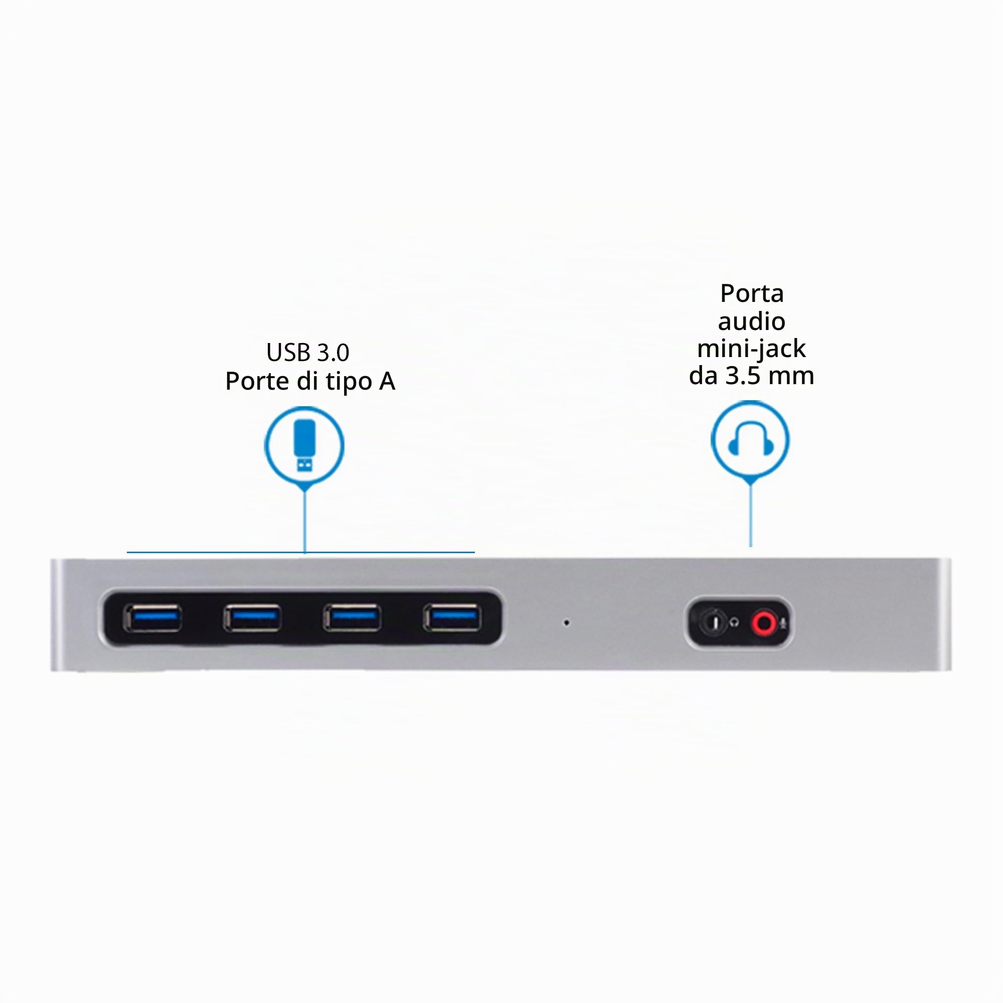 StarTech Dock Ibrido USB-C e USB-A Doppio 4K 60Hz, DP, HDMI, 6x USB-A, GbE | Per laptop USB-C oppure USB-A, Doppio monitor DisplayPort e HDMI, Sei porte USB-A