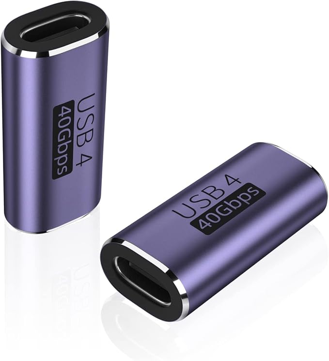 Tobo USB C Female to Female Adapter, USB Type C Coupler Extender Support 100W, 40Gbps, 8K@60Hz for Thunderbolt 4/3, MacBook Pro/Air, Laptop, Phones and More Type C Devices(TD-941C, Pack-of-2)