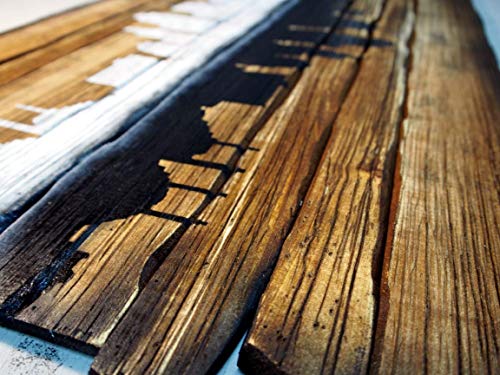 Kansas City Skyline Artwork, Personalized Gift, Rustic Home Decor, City Silhouette, Handmade Skyline On Old Wood Boards #TOP4