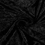 Qualität: 100 % Polyester Pannesamt uni schwarz Meterware  Samt, Samtstoff, einfarbig, ideal für Dekorationen und Kostüme - Preis gilt für 0,5 Meter