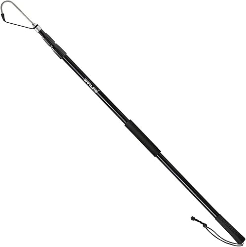 Miniatura 12 de SAN LIKE Garfio de pesca telescópico de aluminio/fibra de vidrio con mango de goma antideslizante Gancho de acero inoxidable con tornillo M8