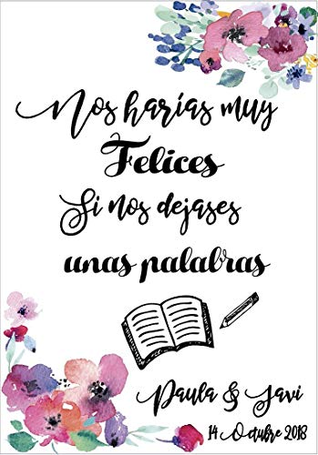 Cartel Firmas, con soporte, con instrucciones tamaño folio con soporte