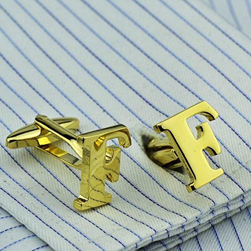 Mancuernillas Hombre Letra F Doradas miniatura 2