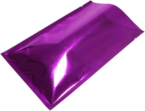 QQ Studio 100 Heat Sealable Mylar Foil Bag Pouch for Sampling Packaging Food Storage Food Safe (SM ~2.3x3.4, Glossy Purple)