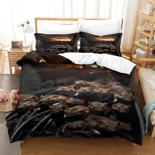 Parure de lit hypoallergique rats dans le tunnel microfibre 3D