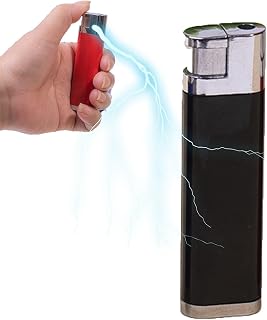 Electric Shock Lighter Prank,Tricky Electric Shock Lighter,Electric Shock Spoof Toys Pranks and Quirks Essential,Shock Lighter(Black)
